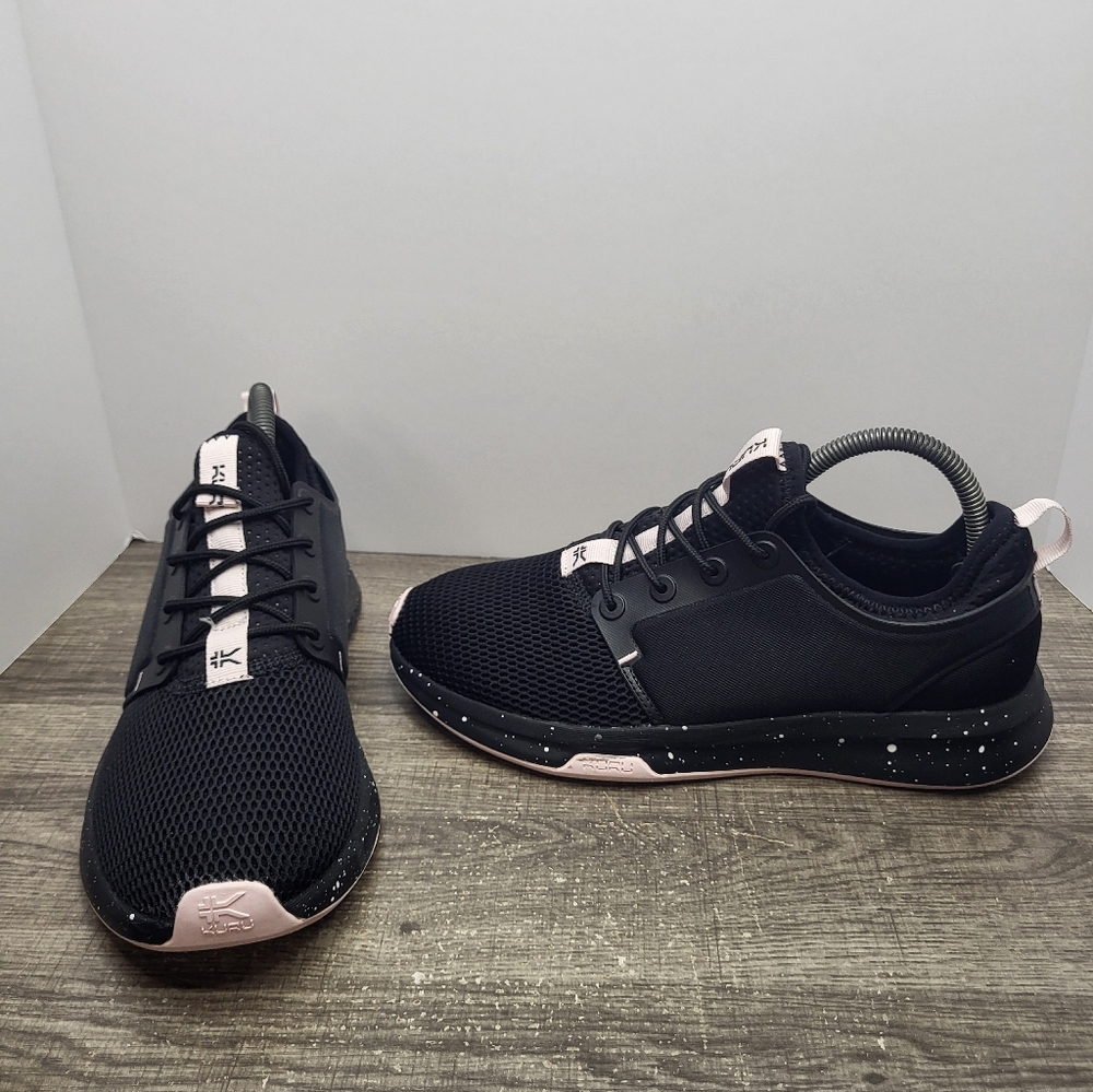 KURU Women's Black & Light Pink Athletic Sneakers